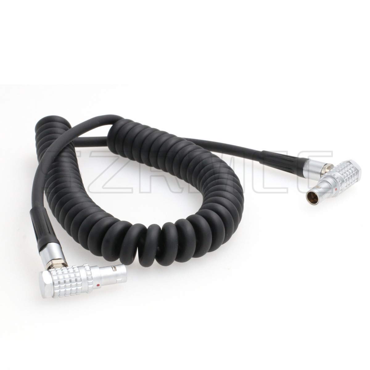 SZRMCC 0B 2 Pin Right Angle Male to 0B Right Angle Male Coiled Power Cable for ARRI Alexa Camera AUX 2 pin 12V to Teradek Bond Bolt Cube (Coiled Cable)