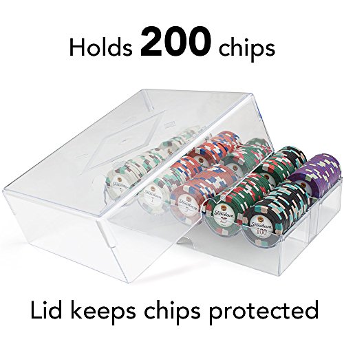 Claysmith Gaming 200ct Showdown Poker Chip Set in Acrylic Case with Lid, 13.5-Gram Heavyweight Clay Composite