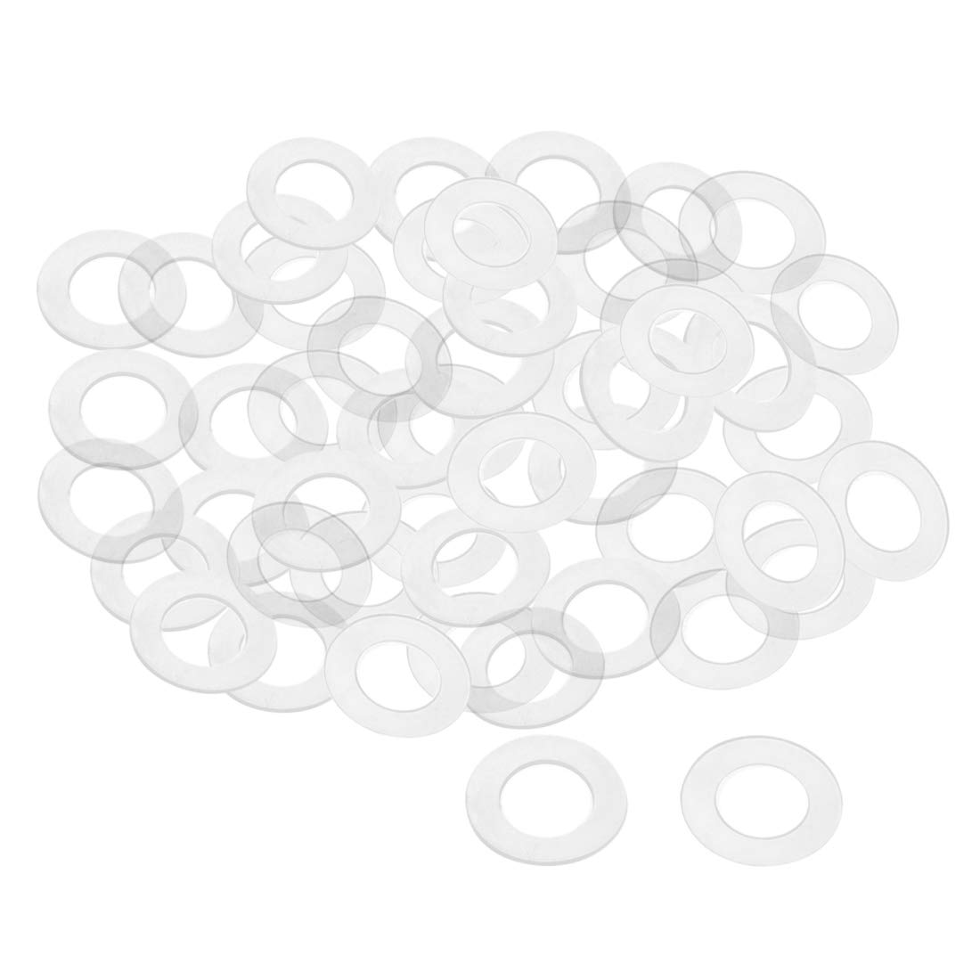 sourcing map Nylon Flat Washers M16 28mm OD 16mm ID 1mm Thickness Sealing Gasket for Faucet Pipe Water Hose, Clear, Pack of 200