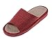 Bronze Times (TM) Unisex Cozy Tatami Indoor Cotton Flax House Slippers (Red),9M US