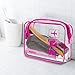 ANRUI Clear Toiletry Bag, 3-Pack TSA Approved Toiletry Bag For Travel Carry On Airport Quart Sized Clear Bag Same Size - rose
