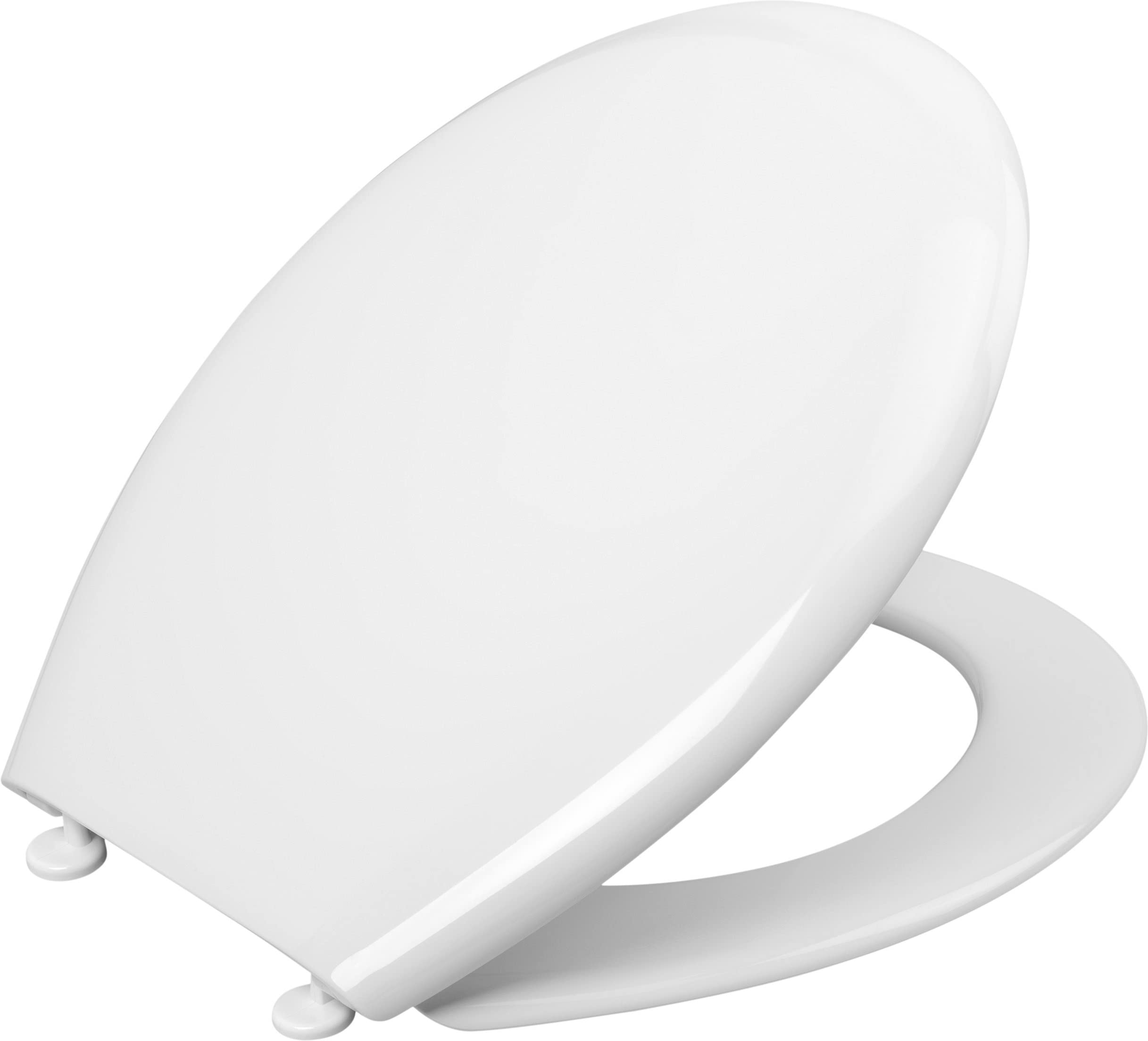 Cornat Palu 1076385 Toilet Seat Classic White Look Easy-Care Thermoplastic Simple Design Fits Any Bathroom/Toilet Seat/Toilet Lid