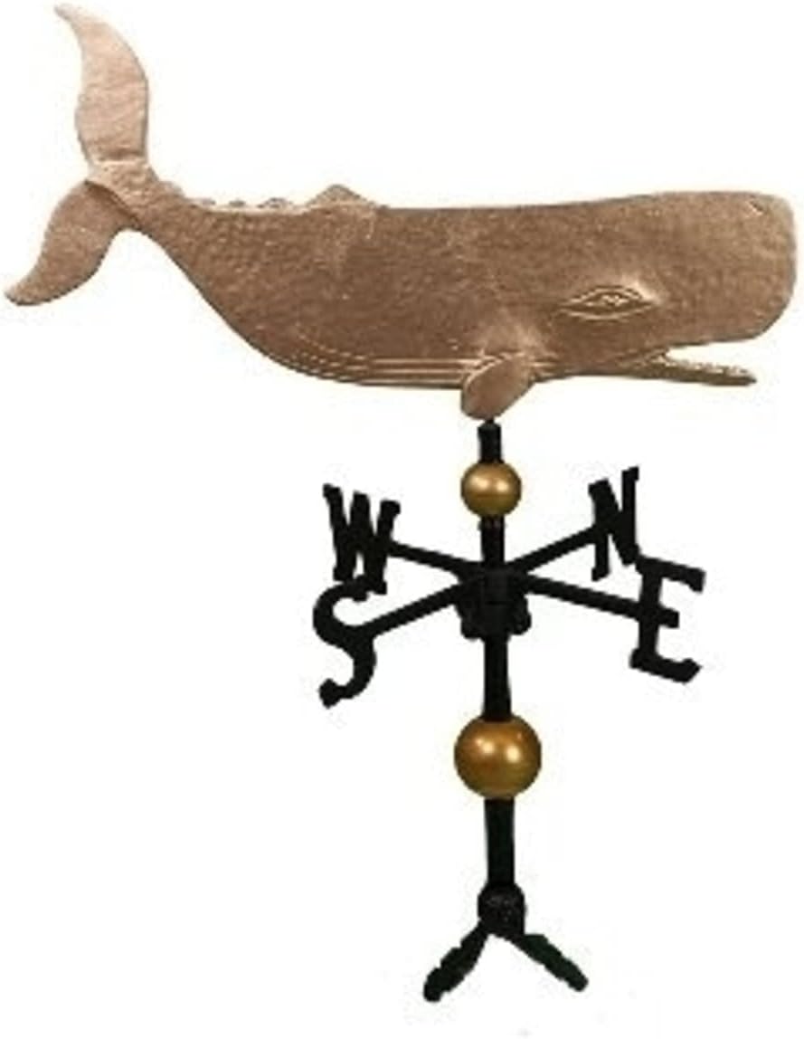 Weathervanes - Montague Metal Products 32-Inch Deluxe Weathervane with Gold Whale Ornament