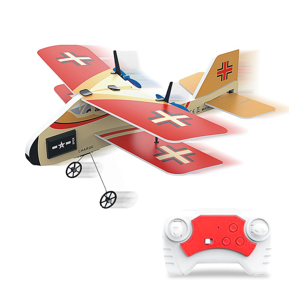 Dhqkqg Remote Control Plane, Mini RC Plane for Beginners, 2.4GHZ RC Foam Airplanes with Led Lights, Remote Control Wireless Airplane Toy Easy to Fly for Beginners