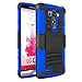 LG G3 Case (5.5 inch), Zenic(TM) Hybrid Dual Layer Armor Defender Full-Body Protective Case Cover with Kickstand & Belt Clip Holster Combo for LG G3 (Dark Blue)