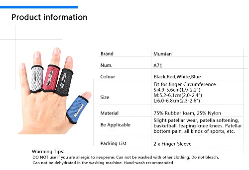 Sports Elastic Finger Sleeves Support Thumb Brace Protector Breathable Elastic Finger Tape for Basketball, Tennis,Baseball, Cycling, Volleyball, Badminton, Boating A71 (Red, Medium)