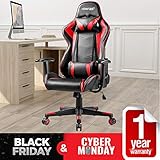 Merax PC Gaming Chair Racing for Adults/Teens/Kids Computer Office Chair Ergonomic High Back Reclining Executive Chair Comfortable for Gamers/Office Users (Black&Red: 250lbs)