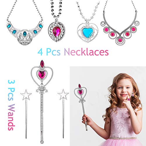 WATINC 54pcs Jewelry Toy,Girl's Jewelry Dress Up Play Set,Included Crowns, Necklaces,Wands, Rings,Earrings and Bracelets