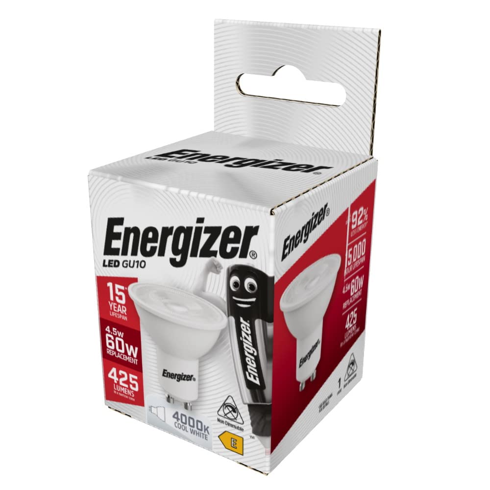 Energizer LED Traditional Energy Saving Lightbulb, GU10, Cool White
