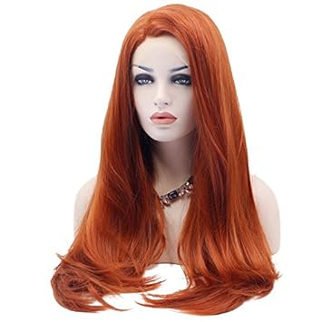 Amazon Com Atop Heat Resistant Copper Red Straight Synthetic Long