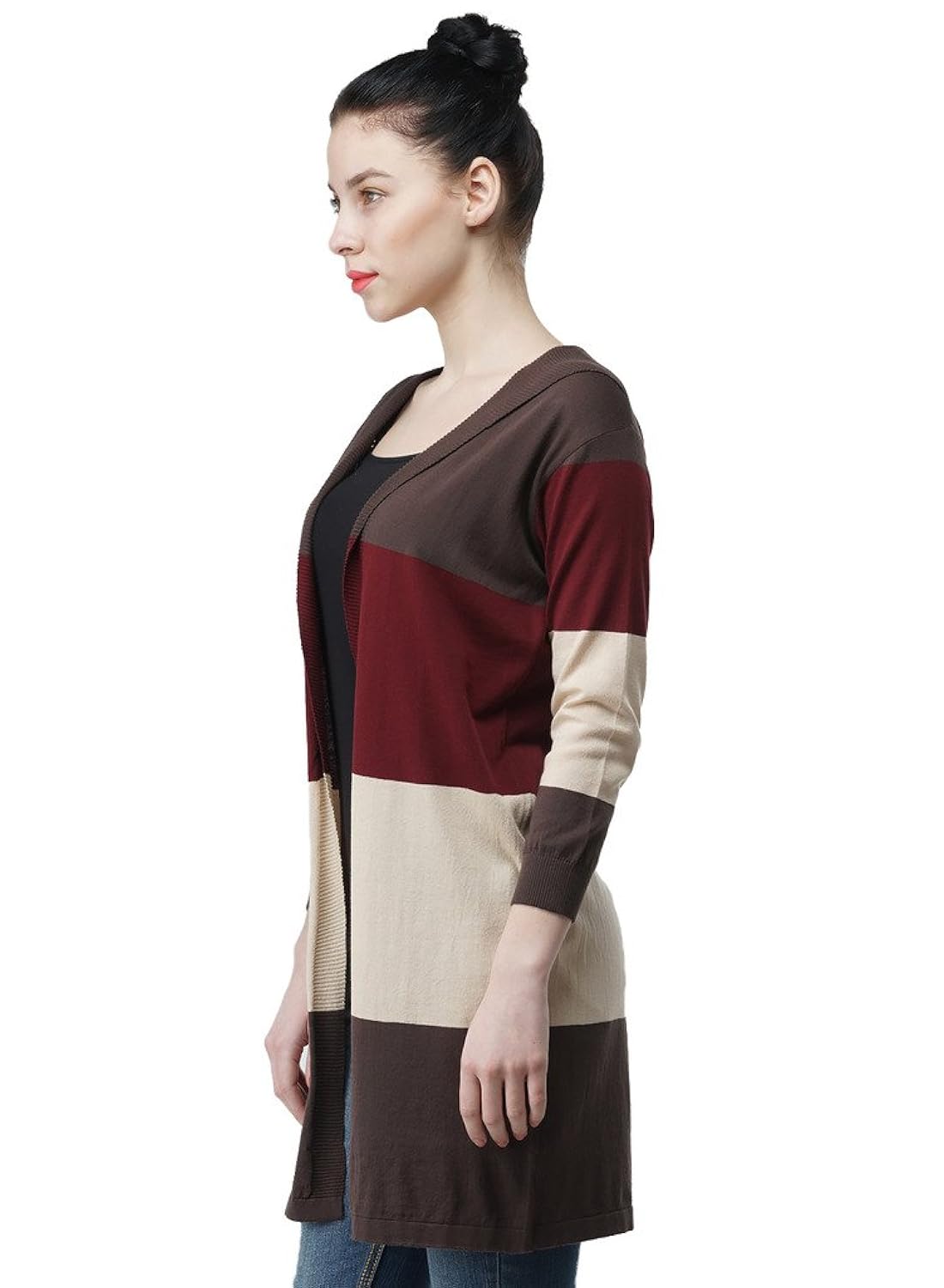 women's 3/4 th sleeves long open shrug