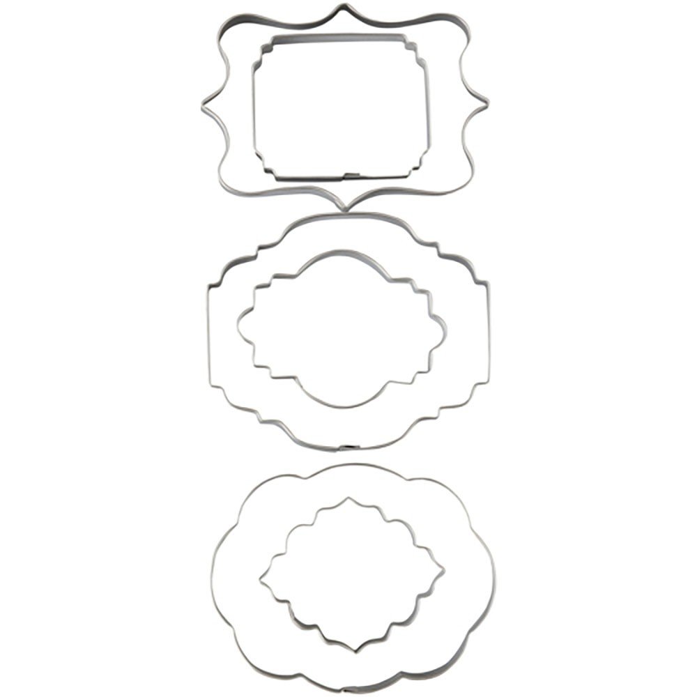 Wilton 417-7555 Fondant Plaque Cut Outs, set of 6 , Silver , 2.01x11.99x29.21 cm