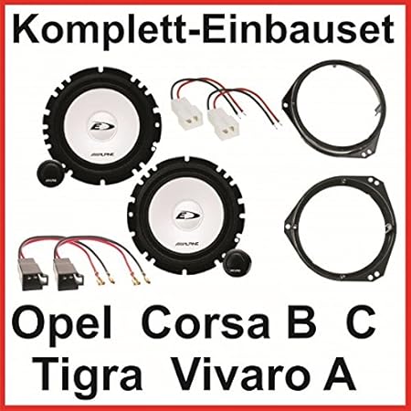 Lautsprecher Set Corsa B C Tigra Vivaro A Alpine SXE-1750S 2 Wege System vorne