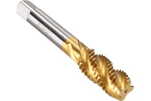 uxcell Spiral Flute Taps, 3/4-10 UNC 2B High Speed Steel (HSS) Titanium Coating Machine Thread Milling Threading Screw Tap Ta