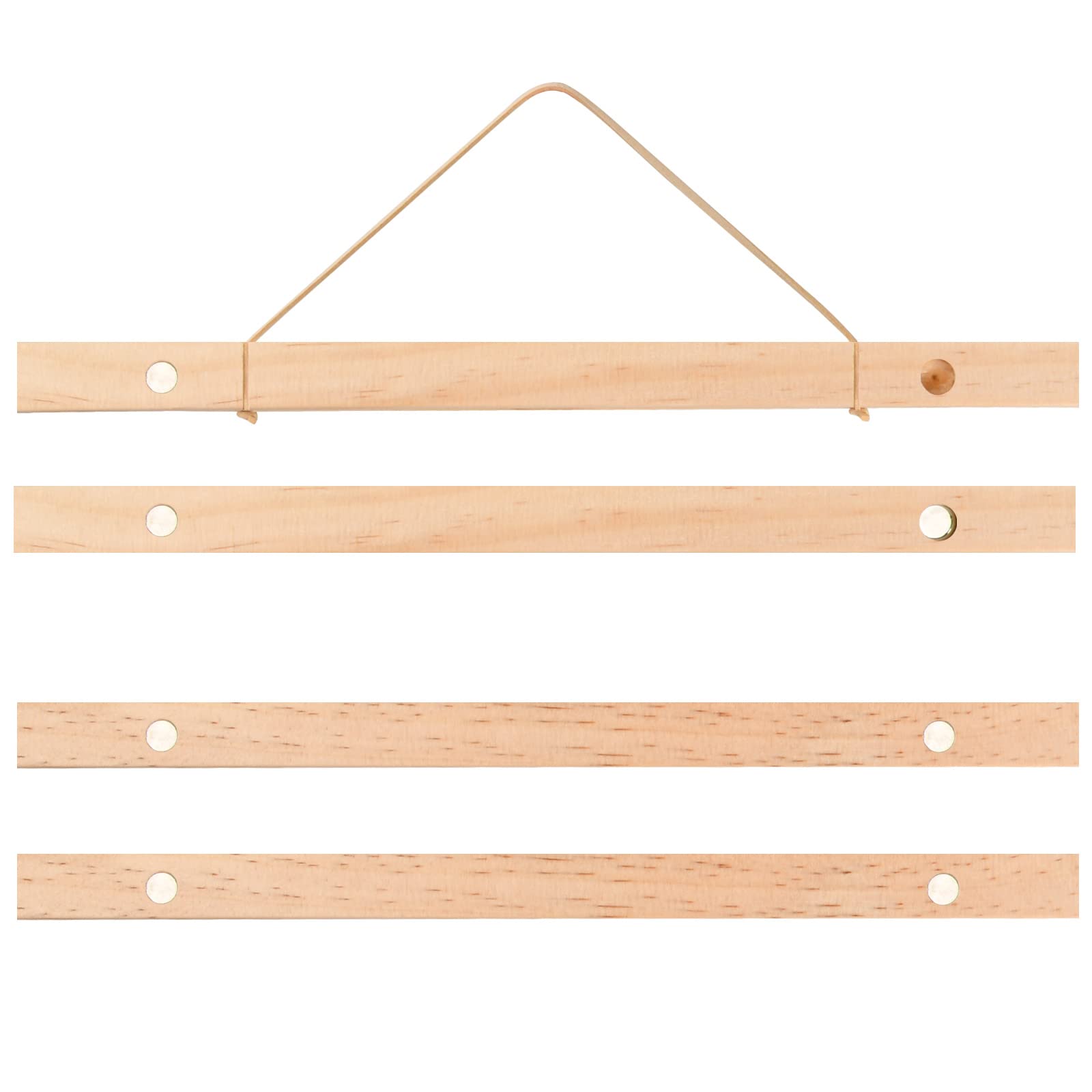 Magnetic Poster Hanger 31 cm Pine Wooden Poster Frame Hangers for Hanging Wooden Poster