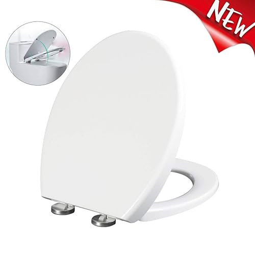 Gallity Round Toilet Seat, Antislip 3D Surface, Nonslip Seat Bumpers, Premium Scratchresistan