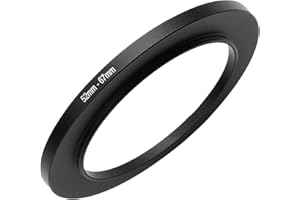 GZNLY 52mm to 67mm Step-up Adapter Rings Filter Adapter Black Metal Step Down Filter Ring Adapter Compatible with All Brand UV CPL ND Camera Lens Filter Stepping Rings (52mm-67mm)