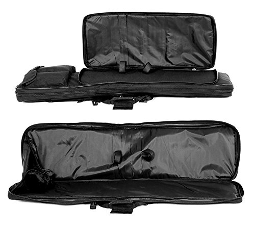Luvodi Tactical Rifle Soft Case Padded with Backpack Straps 3 Pouch, 2 Zipper Pocket, 1 Short Gun Pistol Storage Holder 48 inch Military Survival Trekking Hiking Fishing Rod Bag - Thumbnail 5