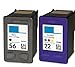 HouseOfToners Remanufactured Ink Cartridge Replacement for HP 56 & 22 (1 Black & 1 Color, 2-Pack)