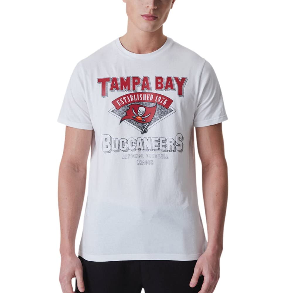 New Era NFL Tampa Bay Buccaneers Team Wordmark Tee T-Shirt, Größe:M White