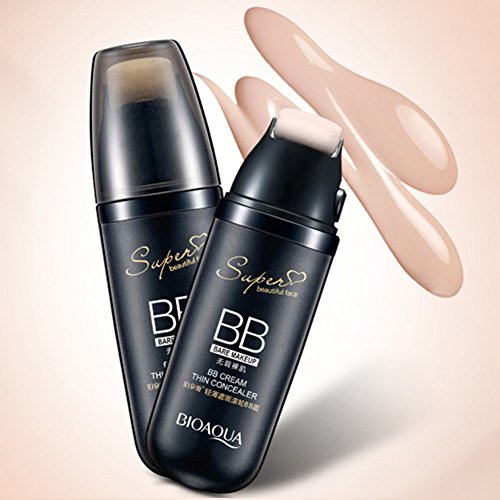 BIOAQUA BB Cream, Scrolling Liquid Cushion BB Cream Flawless Moisturizer with Thin Concealer CC Cream, for Face Foundation Concealer Cosmetics(Natural)