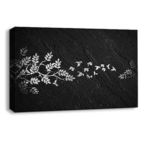 Canvas Wall Art Sports Abstract Black Painting Artwork for Home Prints Framed - 12x18 inches