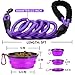 COOYOO 2 Pack Dog Leash 5 FT Heavy Duty - Comfortable Padded Handle - Reflective Dog Leash for Medium Large Dogs with Collapsible Pet Bowl