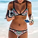 Yonala Women's Geometric Printed Push Up Swimsuit Bikini Swimwear