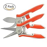 Garden Pruning Shears, 2 Pack Professional Hand Garden Pruners with Sawtooth for Gardening Tree Trimming Flower Scissors-6.7 inch