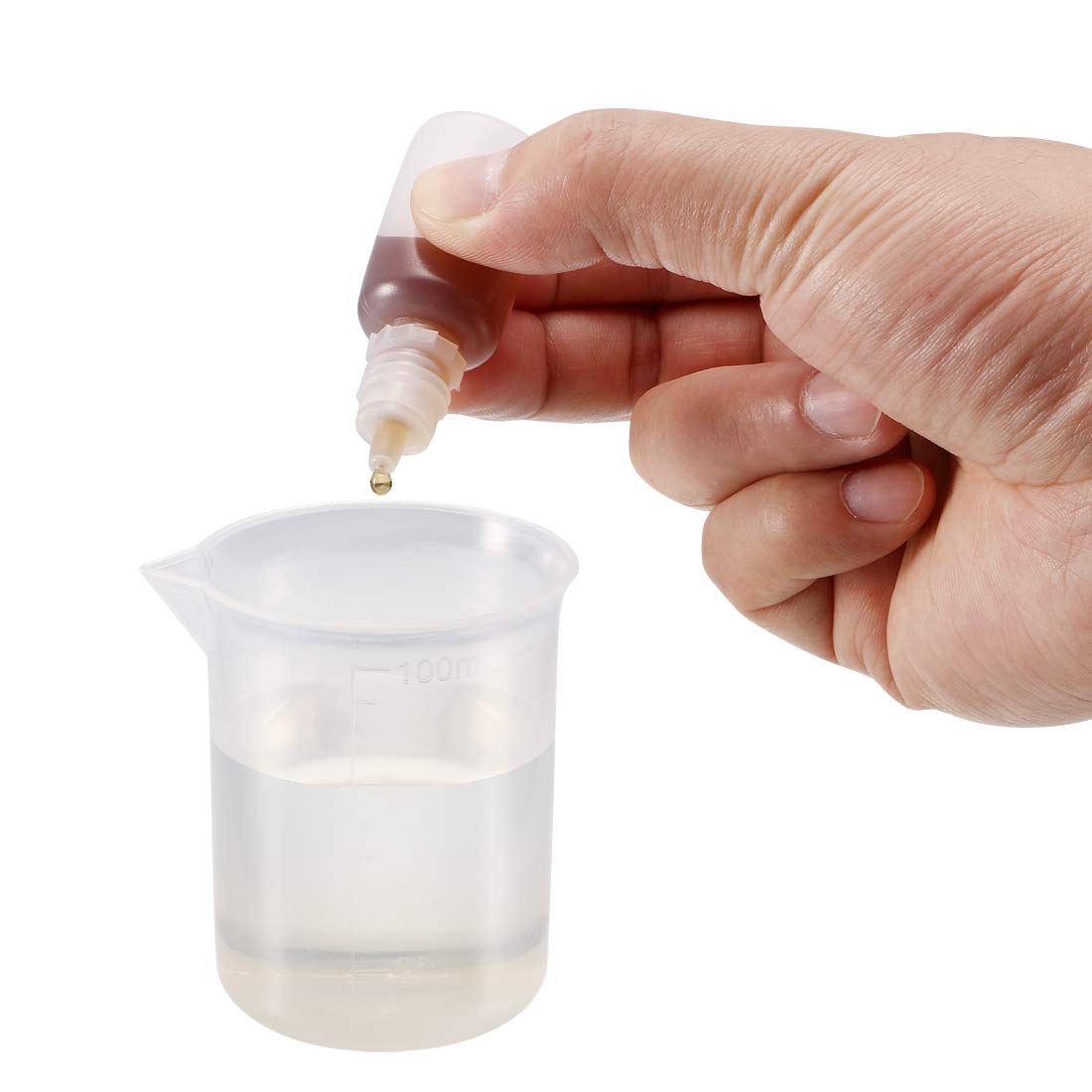 sourcing map Plastic Dropper Bottles, 50ml/1.7 oz Empty Squeezable Liquid Dropper Bottle with Cap, White, Pack of 20 - Image 5