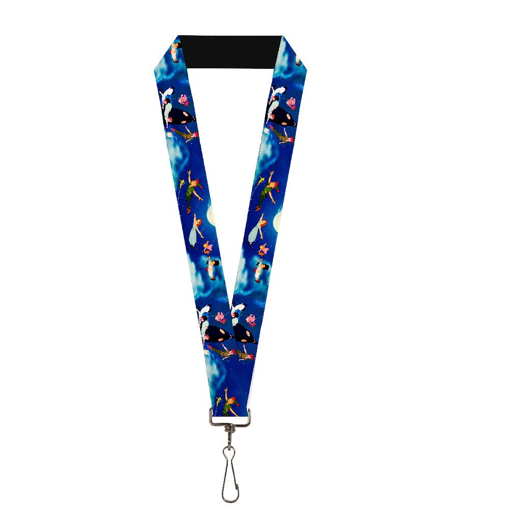 Buckle-Down Unisex-Adult's Lanyard-1.0"-Peter Pan Flying Scene Key Chain, Multicolor, One Size — image 1