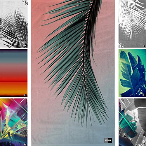 outeray Strandtuch 100% Baumwolle 160x90cm Strandhandtuch (Pink Palmtree) Badehandtuch Handtuch Badetuch Saunatuch