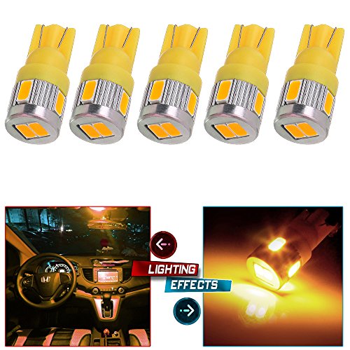 CCIYU Warm White T10 W5W Wedge 168 194 LED Bulb for 2011-2015 Chevy Cruze Dome Light Map Light Trunk/Cargo Area Light Glove Box Light License Plate Light