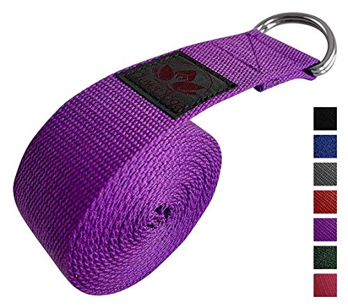 Clever Yoga Leg Stretching Strap – Purple 8 Foot Yoga Strap