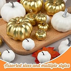 DomeStar 22PCS Decorative Pumpkins, Artificial