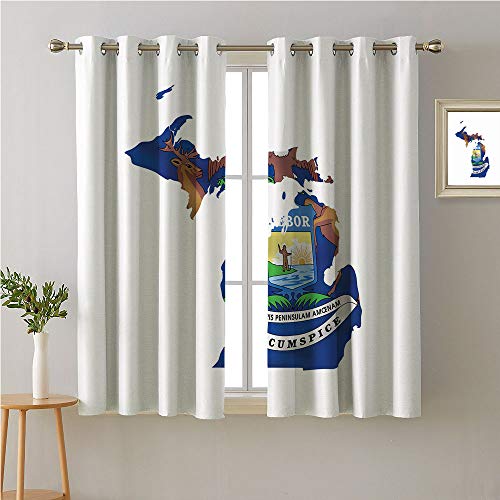Jinguizi Michigan Grommets Two Panels Great Lakes State Map With