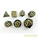 Bescon New Style Ancient Brass Solid Metal Polyhedral D&D Dice Set of 7 Brass Metallic RPG Role Playing Game Dice 7pc Set D4-D20