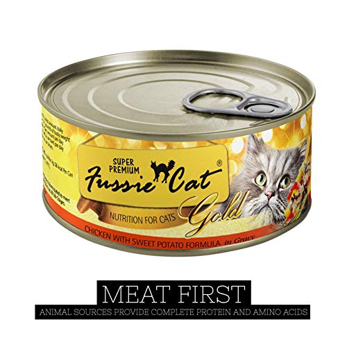 FUSSIE CAT SUPER PREMIUM CHICKEN & SWEET POTATO FORMULA IN GRAVY GRAIN-FREE WET CAT FOOD 2.82OZ, CASE OF 24
