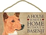 (SJT30104) A house is not a home without a Basenji wood sign plaque 5