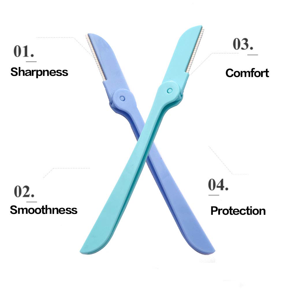 Mea Tira Practical Eyebrow, Facial Hair, Lip, Nose Hair Removal Razor, Eyebrow Shaping Device, Unisex-pack Of 6 PCS,(Style Smooth): Beauty