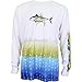 Guy Harvey Men's BF Tuna Long Sleeve Performance Shirt, White, M