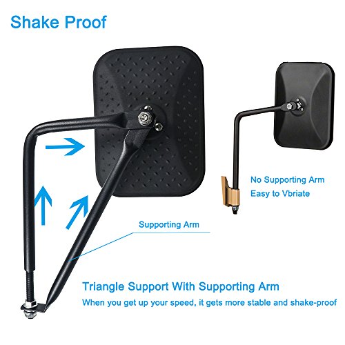 image for Bentolin Shake Proof Door Off Mirrors,Quick Release Adventure Mirrors 