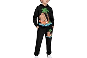 WELLFLYHOM Boy Clothes Long Sleeve Hoodie Sweatsuits Tops and Pants 5-12 T 2Pcs Boys Athletic Kids Pants Set