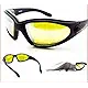 Motorcycle Night Glasses Foam Padded with Safety Polycarbonate Clear Lenses. Free Microfiber Cleaning Case