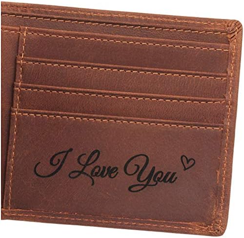 Personalized Men Leather Wallet, Anniversary Gifts for Men, Husband Gifts, Boyfriend Gifts, Dad Gifts, Personalized Engraved Gifts for Men, Mens Wallet