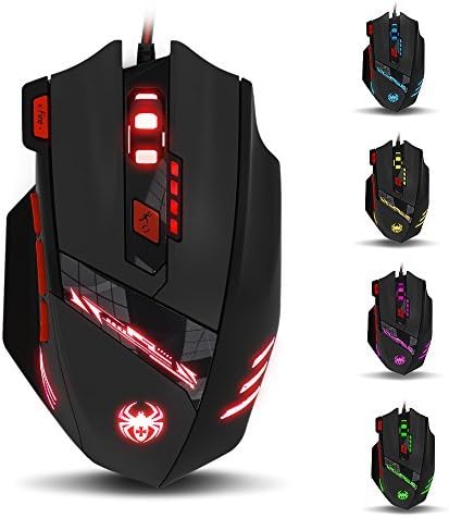 Soonbuy ZELOTES T-90 USB Wired Gaming Mouse with Adjustable Weight 6 Color Breathing Lamp Double-click 8 Buttons 6 Adjustable DPI Levels( Up to 9200DPI )