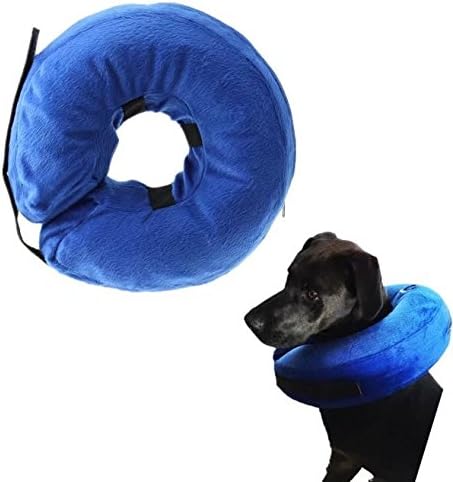 Cloud Inflatable protective E-Collar Dog and Cats Head Cone Soft Recovery Collar for Injuries Rashes Post-Surgery Blue