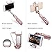 Selfie Stick, Jpilis Extendable Foldable Bluetooth Selfie Stick with 360 Degree Led Fill Light With Reflective Mirror For iPhone,Samsung and Android & iOS Smartphones (Rose Gold)