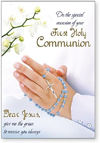 Biglietto D Auguri Boy Prima Comunione Rosario Orchidee 19 1 X 13 3 Cm Amazon It Casa E Cucina