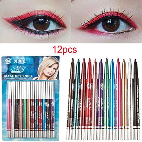 VICCKI 12Pcs/Set Eye Shadow Highlight Contour Stick Beauty Makeup Face Powder Cream Shi - Thumbnail 2